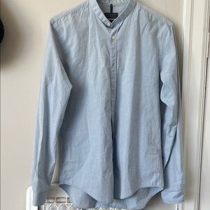 Zara Men's Sky Blue Casual Button Down Shirt
